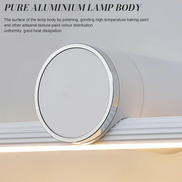 PDTEND CRI97 White Indoor Cloakroom Aluminum Housing Mirror Light 8w 11w 15w Indoor Led Wall Lamp