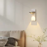 PDTEND Nordic Style Adjustable Beam Angle Indoor Bedroom Living Room Square Round Shape Night Light 5w Led Wall Lamp