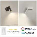 PDTEND Adjustable Indoor Cloakroom Bedroom Aluminum Iron Spotlight 5watt Led Wall Light With Switch Control