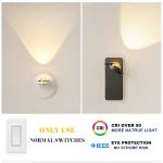 PDTEND Nordic Style Adjustable Beam Angle Indoor Bedroom Living Room Square Round Shape Night Light 5w Led Wall Lamp