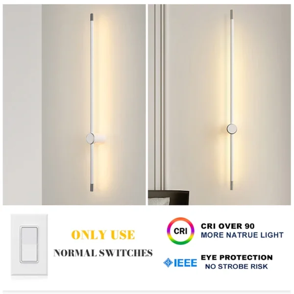 PDTEND Nordic Style Adjustable Angle 60cm 90cm 120cm 8w 13w 18w Led Linear Wall Lamp For Home