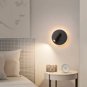 PDTEND Cloakroom Bedroom Small Size Warm White Iron Aluminum Round Classis 11watt Indoor Led Wall Light