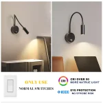 PDTEND High Quality CRI97 Black Wall Mounted Bed Lamp 5watt Indoor Led Spotlight With Switch Control