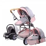 stroller baby 4 in 1 Portable Travel Baby Carriage Folding Prams Aluminum Frame High Landscape Car for Newborn  Baby stroller