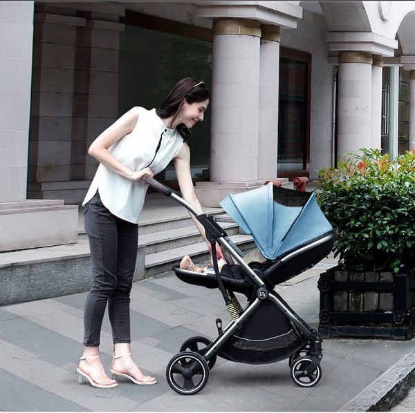 Baby Stroller 3 In 1 Portable Pram Lightweight High Landscape Aluminum Frame Baby Carriage