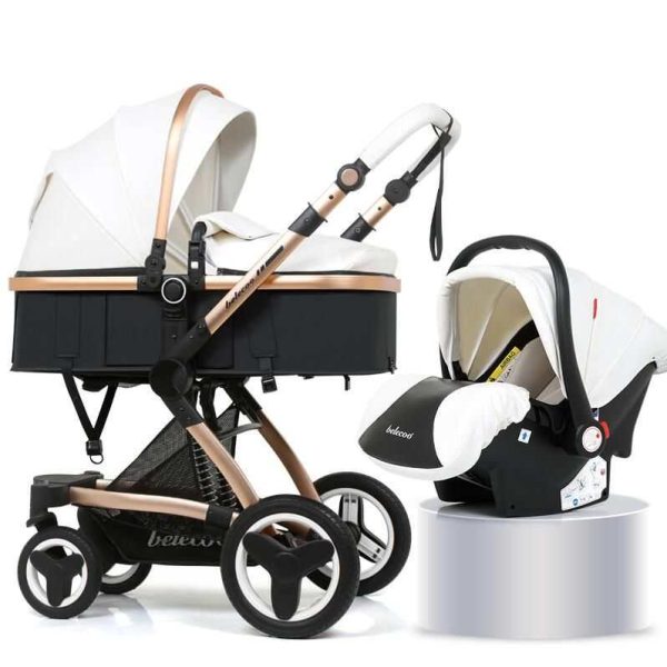 stroller baby 4 in 1 High view baby stroller basket can sit or fold bidirectional shock absorbent baby stroller