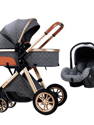 Multi-functional stroller baby 4 in 1  High landscape Can Sit Reclining Light Folding Two-way Eggshell design Baby Stroller