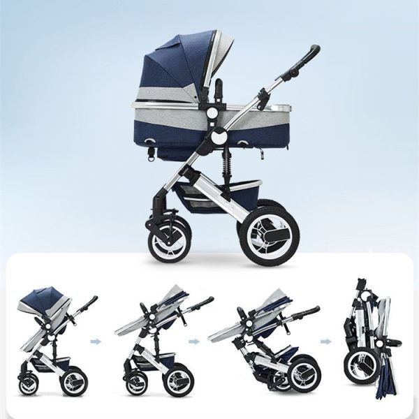 stroller baby 4 in 1 can sit and lie down in both directions and carry shock absorbent folding high landscape baby strollers