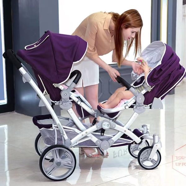 Stroller 4 in 1 Twin Stroller Sit - Lie - Fold - Baby Twin Stroller