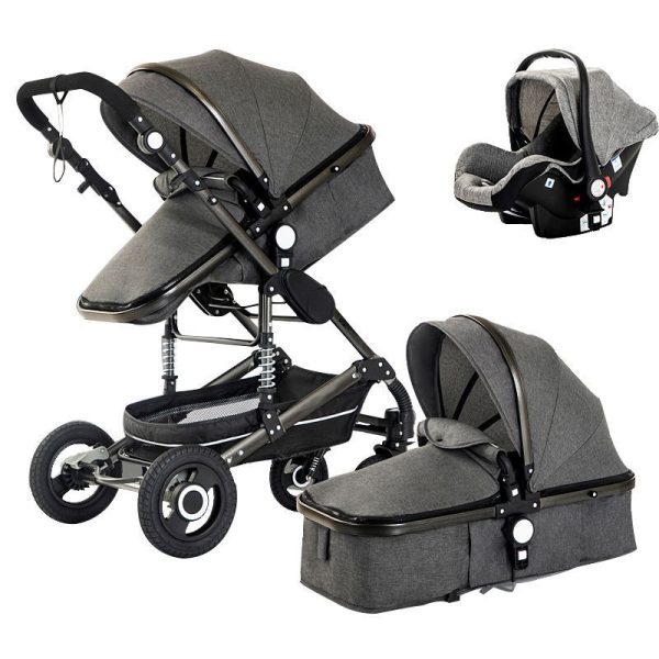 Lightweight Luxury Baby Stroller 3 in 1 Portable High Landscape Reversible stroller baby 4 in 1 Stroller Travel Pram