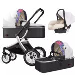 Luxury Baby Stroller 3 in 1 X Design Cart Portable Travel Baby Carriage Fold Pram Aluminum Frame High Landscape Car for Newborn