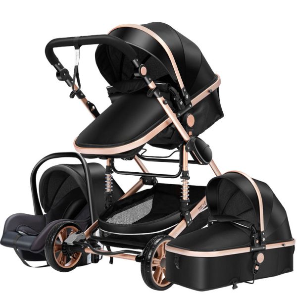 stroller baby 4 in 1 Portable Travel Baby Carriage Folding Prams Aluminum Frame High Landscape Car for Newborn  Baby stroller