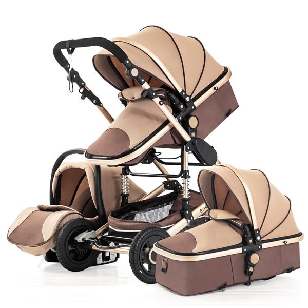 Lightweight Luxury Baby Stroller 3 in 1 Portable High Landscape Reversible stroller baby 4 in 1 Stroller Travel Pram