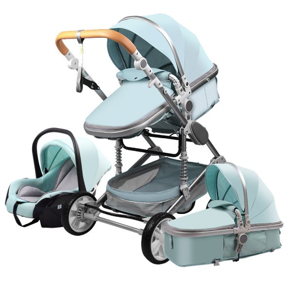 stroller baby 4 in 1 Portable Travel Baby Carriage Folding Prams Aluminum Frame High Landscape Car for Newborn  Baby stroller