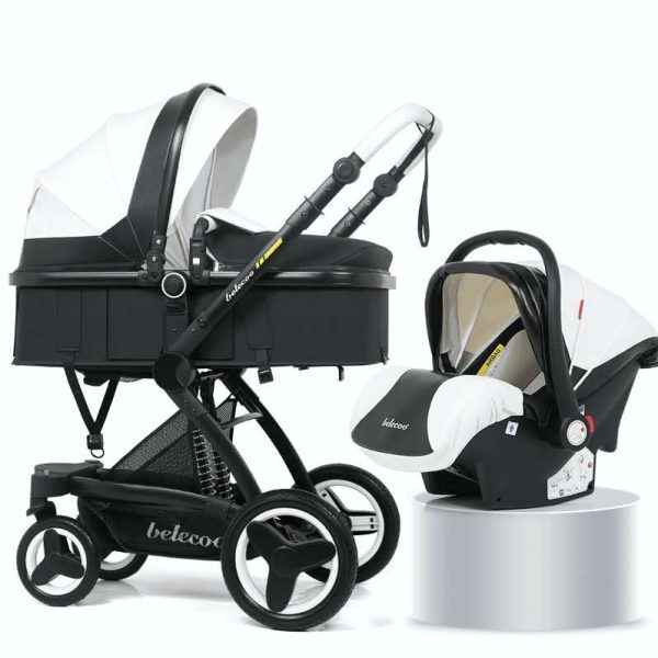 stroller baby 4 in 1 High view baby stroller basket can sit or fold bidirectional shock absorbent baby stroller