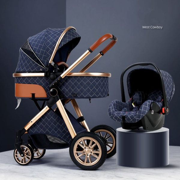 Multi-functional stroller baby 4 in 1  High landscape Can Sit Reclining Light Folding Two-way Eggshell design Baby Stroller