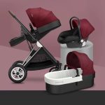 luxurious 2in1 stroller baby 4 in 1 High landscape Light Folding Pram Can Sit Can Lie Ultra-light Portable 4 Wheel Baby stroller