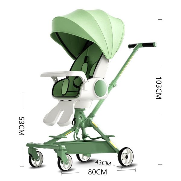 new 4 in 1baby stroller easy one click folding can sit can lie baby strolley