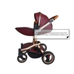 Luxury Pram Babyfond High landscape Baby Stroller PU Leather Two-Way Push Baby Stroller