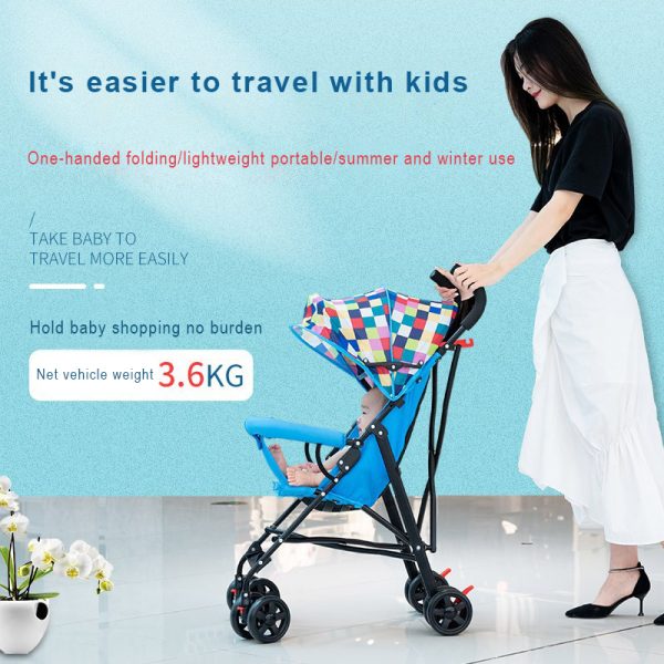 Stroller 4 in 1 Stroller Foldable portable stroller with umbrella for travel