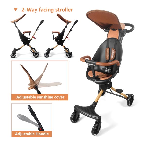 Multifunction light weight baby stroller Trolley two-way folded trolley high landscape baby walker