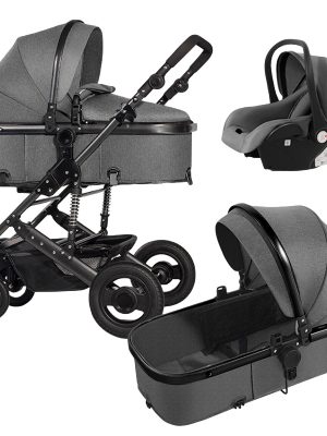 high landscape stroller baby 4 in 1 can sit and lie down folding two-way reinforced shock absorbers lightweight baby stroller