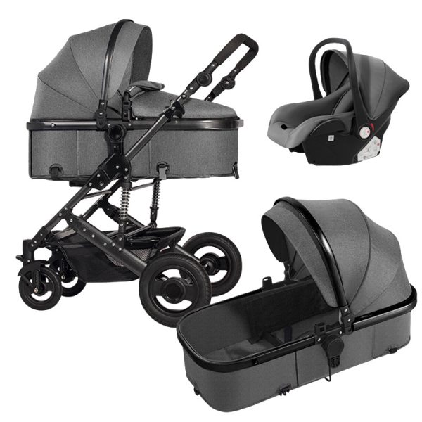 high landscape stroller baby 4 in 1 can sit and lie down folding two-way reinforced shock absorbers lightweight baby stroller