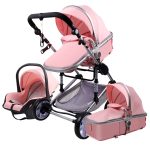 stroller baby 4 in 1 Portable Travel Baby Carriage Folding Prams Aluminum Frame High Landscape Car for Newborn  Baby stroller