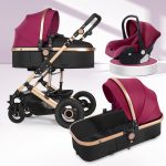 high landscape stroller baby 4 in 1 can sit and lie down folding two-way reinforced shock absorbers lightweight baby stroller