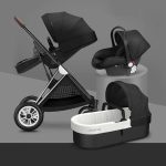 luxurious 2in1 stroller baby 4 in 1 High landscape Light Folding Pram Can Sit Can Lie Ultra-light Portable 4 Wheel Baby stroller