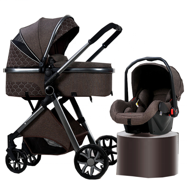 high landscape multi-functional baby stroller can sit and lie down 360-degree rotation shock absorber folding baby stroller