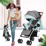 one button foldable portable with high landscape, can lie or sit on luxury aluminum frame 4-in-1 baby stroller