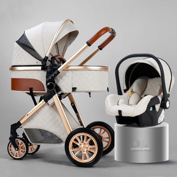 Multi-functional stroller baby 4 in 1  High landscape Can Sit Reclining Light Folding Two-way Eggshell design Baby Stroller