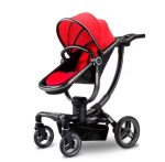 Stroller 4 in 1 armrest leather bidirectional high landscape stroller with reclining hand baby stroller