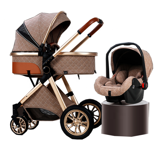 high landscape multi-functional baby stroller can sit and lie down 360-degree rotation shock absorber folding baby stroller