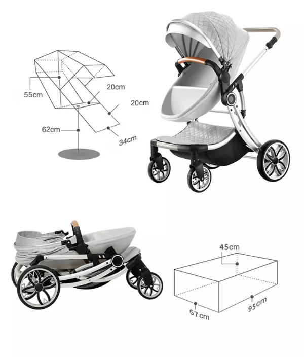 stroller baby 4 in 1 High landscape 3 in 1 baby pram strong egg shell design carry cot customized baby stroller