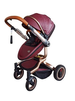 Luxury Pram Babyfond High landscape Baby Stroller PU Leather Two-Way Push Baby Stroller