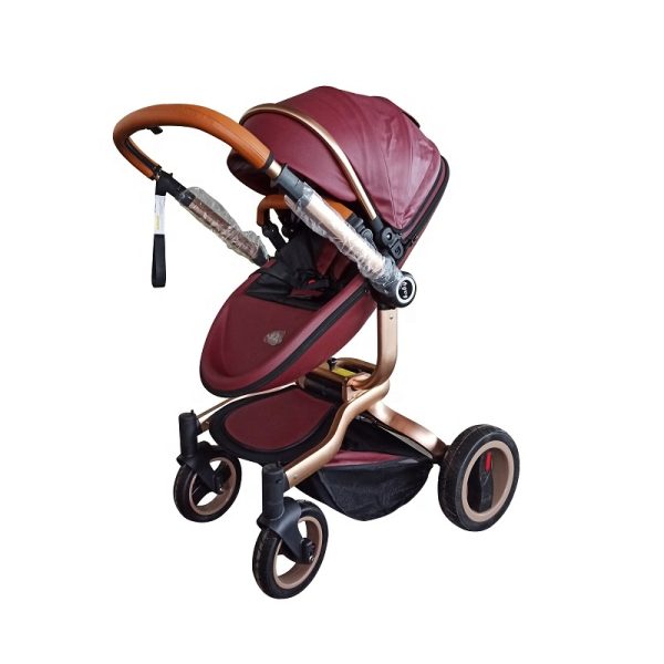 Luxury Pram Babyfond High landscape Baby Stroller PU Leather Two-Way Push Baby Stroller