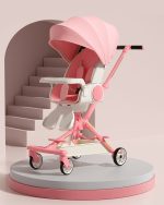 new 4 in 1baby stroller easy one click folding can sit can lie baby strolley