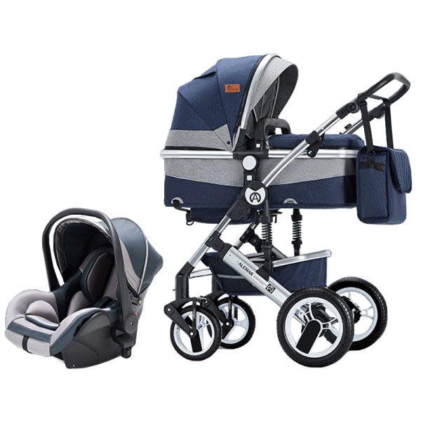 stroller baby 4 in 1 Recumbent stroller can sit in both directions shock-absorbing folding high-view stroller