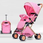 stroller baby 4 in 1  Pram can sit and lie down light folding umbrella car portable  pull rod box baby stroller